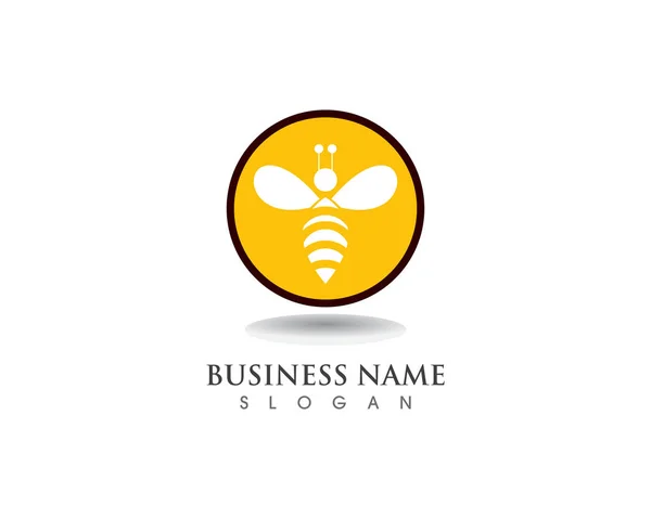 Bee Logo Template Vetor Ícone Ilustração Desig — Vetor de Stock