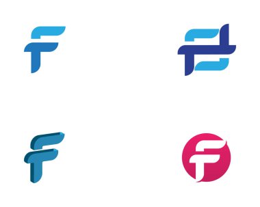 F logosu iş simge vektör şablon mektup