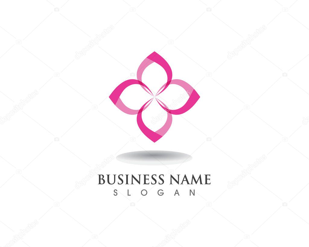 Floral patterns logo and symbols on a white backgroun