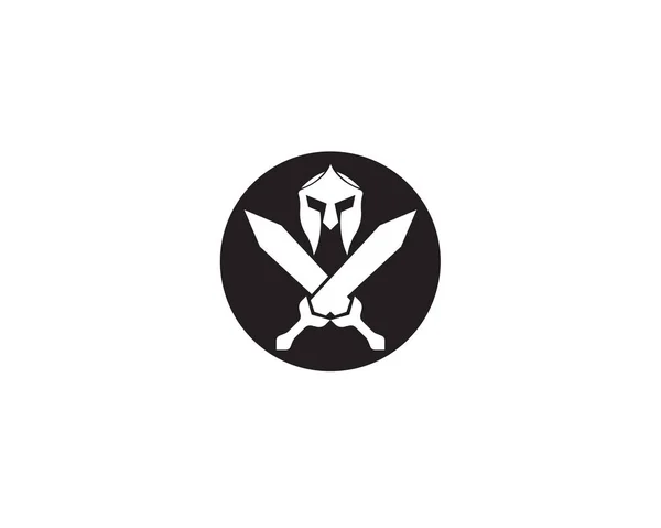 Capacete Espartano Logotipo Vetor — Vetor de Stock