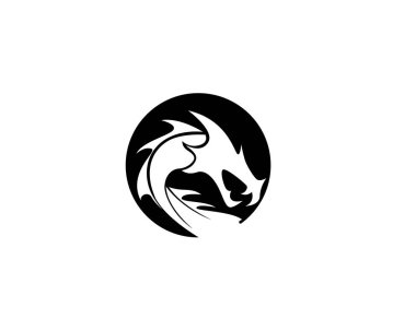 Ejderha logo şablonu vektör illustratio