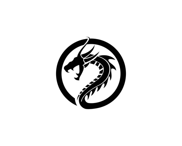 Ejderha Logo Şablonu Vektör Illustratio — Stok Vektör
