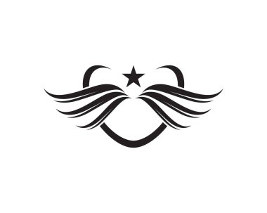 Kuş işareti soyut şablon simgeler kanatlar ap