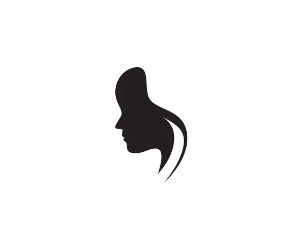 Mujer Del Pelo Logotipo Cara Símbolos — Vector de stock