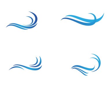 Su Dalgası sembolü ve simge logo şablonu