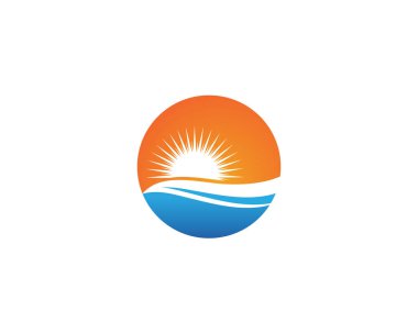 Su Dalgası sembolü ve simge logo şablonu