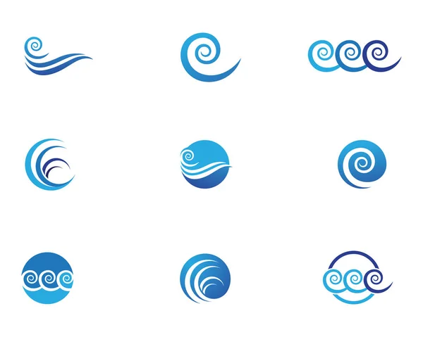 Шаблон Водяной Волны Логотип Значка — стоковый вектор
