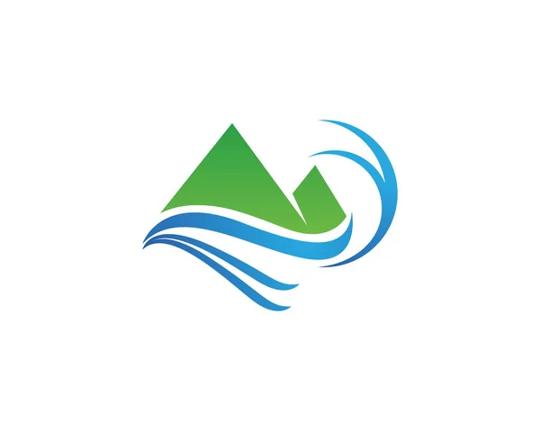 Templat Mountain Logo Business Template Vecto - Stok Vektor