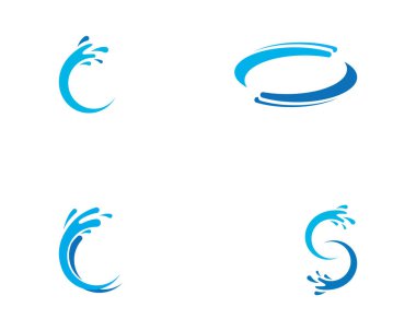 Su dalgası spash sembol ve simge Logo şablonu