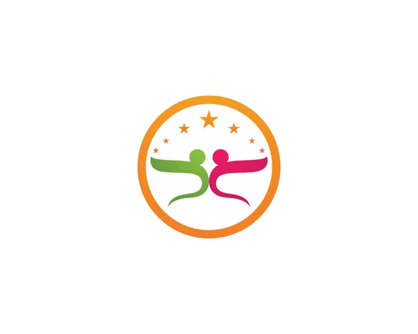 Adoption Soins Communautaires Modèle Logo Icône Vectorielle — Image vectorielle