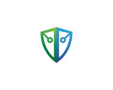 Güvenlik görevlisi logo tasarım vektör kalkan templat
