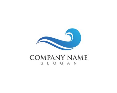 Dalga logo vektör şablon satırının