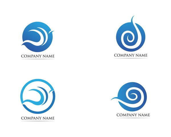 Ondas Logotipo Praia Símbolos Modelo Ícones — Vetor de Stock