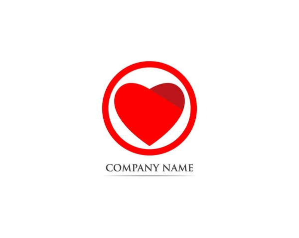 Logo Symbole Rouge Amour — Image vectorielle