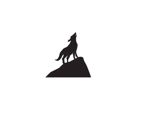 Wolf Natt Svart Logotyp Och Symbol — Stock vektor