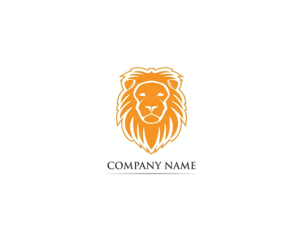 Lion Hoofd Mascot Logo Symbool — Stockvector