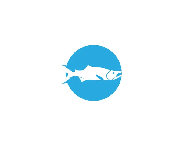 Fisch Vektor Silhouette Vorlage Lachs — Stockvektor