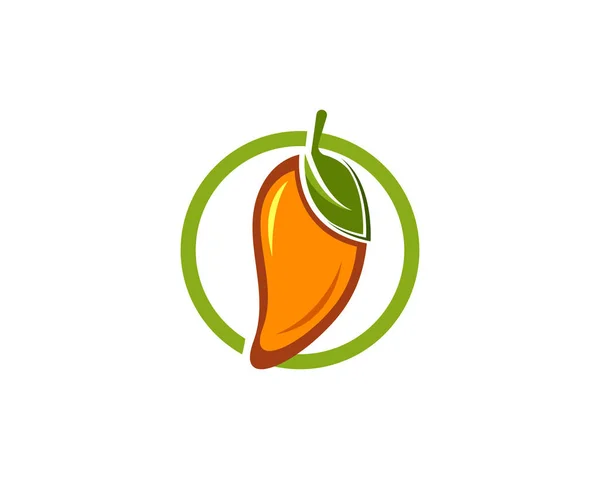 Mango Frutas Vector Logo — Archivo Imágenes Vectoriales