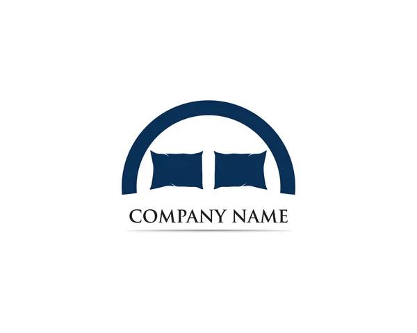 Modello Vettoriale Logo Letto — Vettoriale Stock