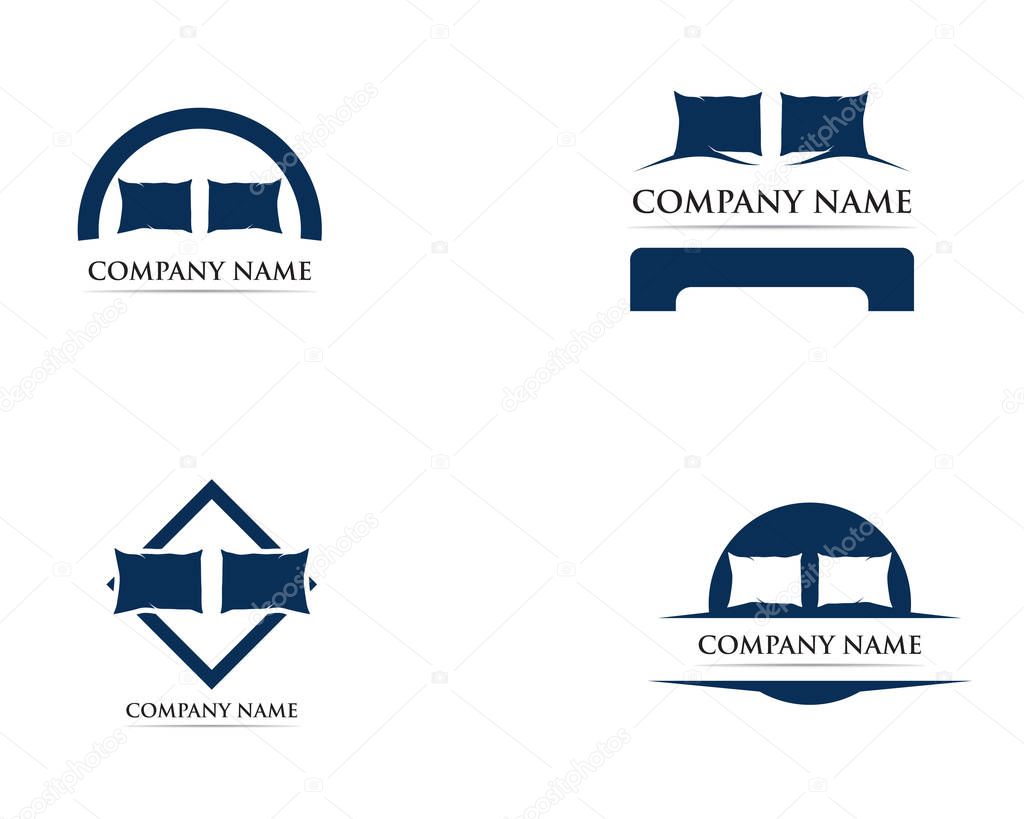 Bed logo vector template