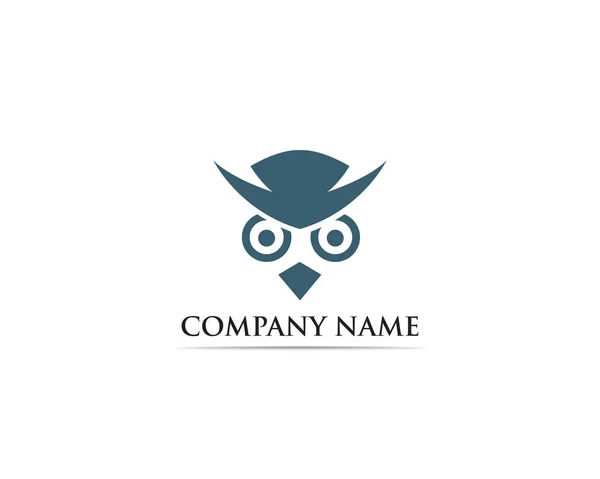 Logo Hibou Oiseau Vecteur — Image vectorielle