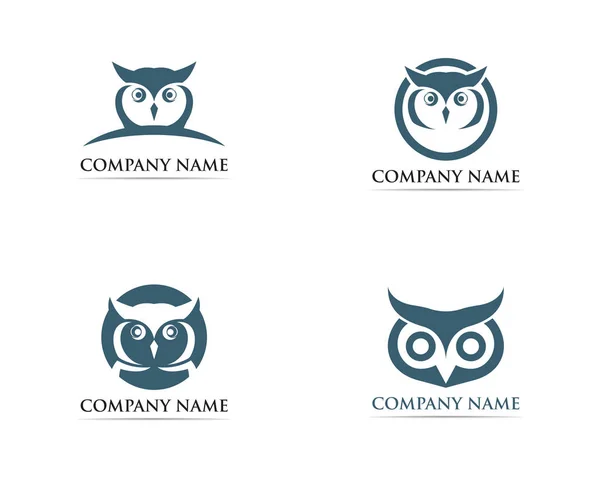 Logo Hibou Oiseau Vecteur — Image vectorielle