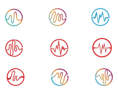 ses dalgası ilüstrasyon logo vektör şablonu