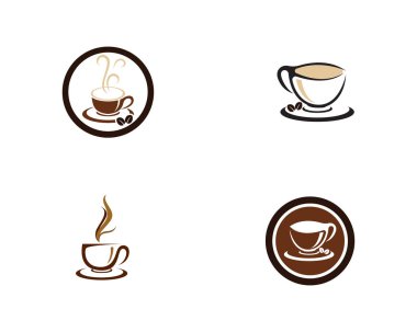 Kahve fincanı Logo Şablon vektör tasarımı