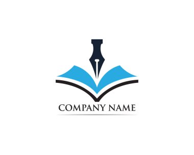 Yazar kalem Logo şablonu vektör çizim