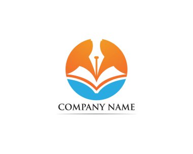 Yazar kalem Logo şablonu vektör çizim