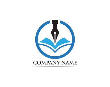 Yazar kalem Logo şablonu vektör çizim