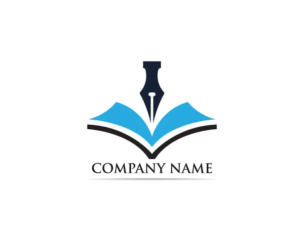 Yazar kalem Logo şablonu vektör çizim