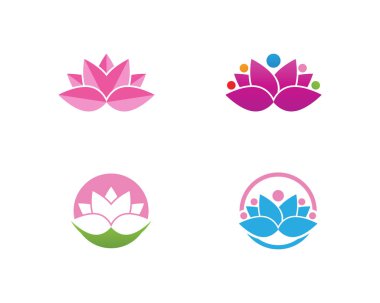 Sağlık, Spa ve Yoga için Lotus çiçek işareti. Vektör Illustratio