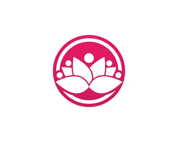Lotus Flower Sign Wellness Spa Yoga Vector Illustratio — Stock Vector