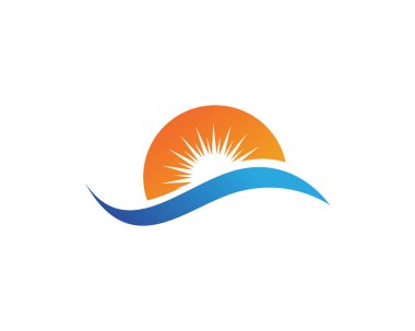 Güneş ve dalgalar logo ve sembolleri şablon simgeler