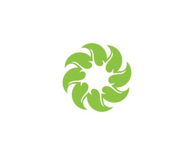 yaprak yeşil doğa logo ve sembol şablon vektör