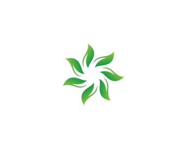 yaprak yeşil doğa logo ve sembol şablon vektör