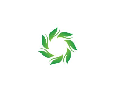 yaprak yeşil doğa logo ve sembol şablon vektör