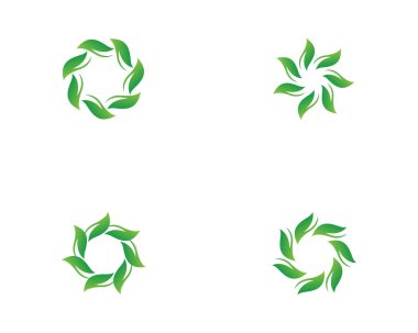 yaprak yeşil doğa logo ve sembol şablon vektör