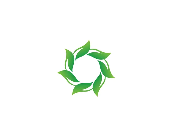 葉の緑の自然のロゴとシンボルのテンプレート ベクトル — ストックベクタ