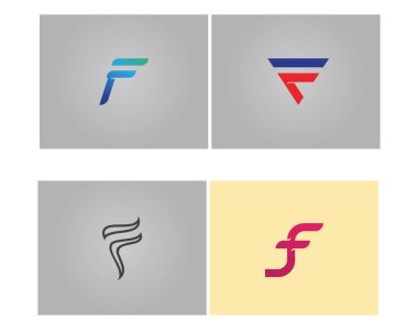 F logosu mektup şablonu vektör
