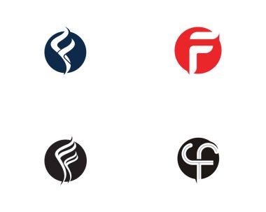 F logosu mektup şablonu vektör