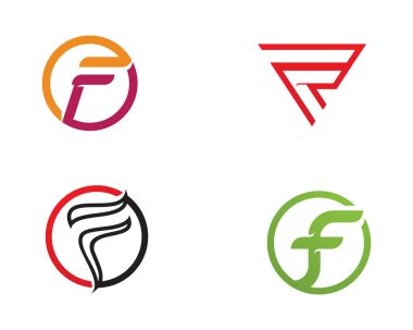 F logosu mektup şablonu vektör