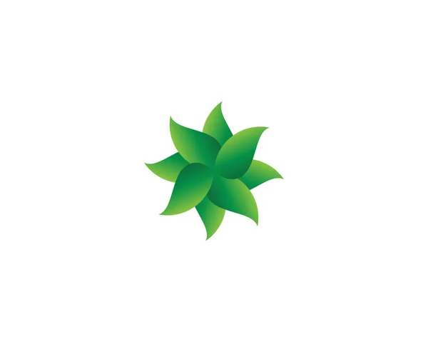 Blomma Mönster Logotyp Och Symboler Vit Bak — Stock vektor