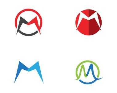 M harfi Logo iş şablonu vektör ICO