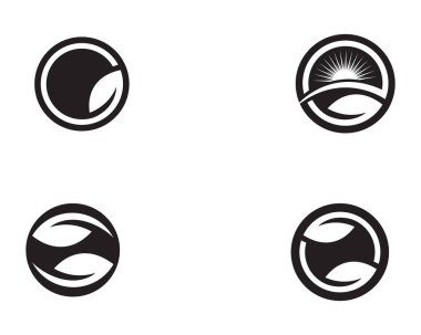 yaprak yeşil doğa logo ve sembol şablon vektör