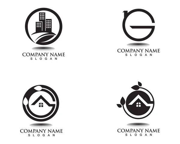 プロパティ家とホームのロゴのテンプレート ベクトル — ストックベクタ