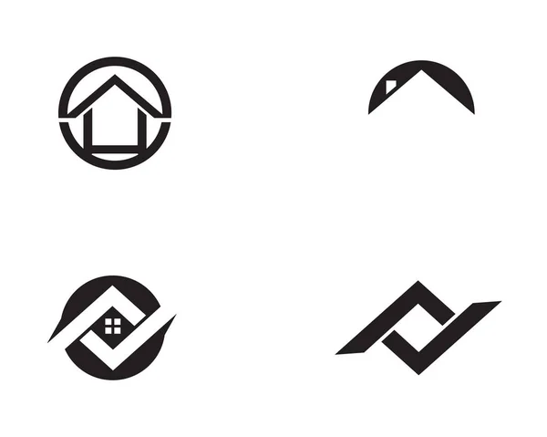Αρχική Κτίρια Λογότυπο Και Σύμβολα Εικονίδια Templat — Διανυσματικό Αρχείο