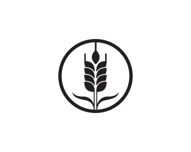 Buğday pirinç gıda logo siyah vektör