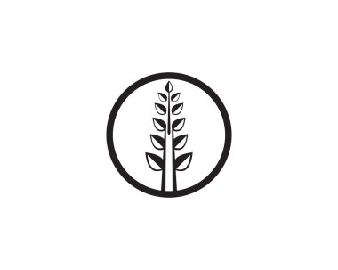 Buğday pirinç gıda logo siyah vektör